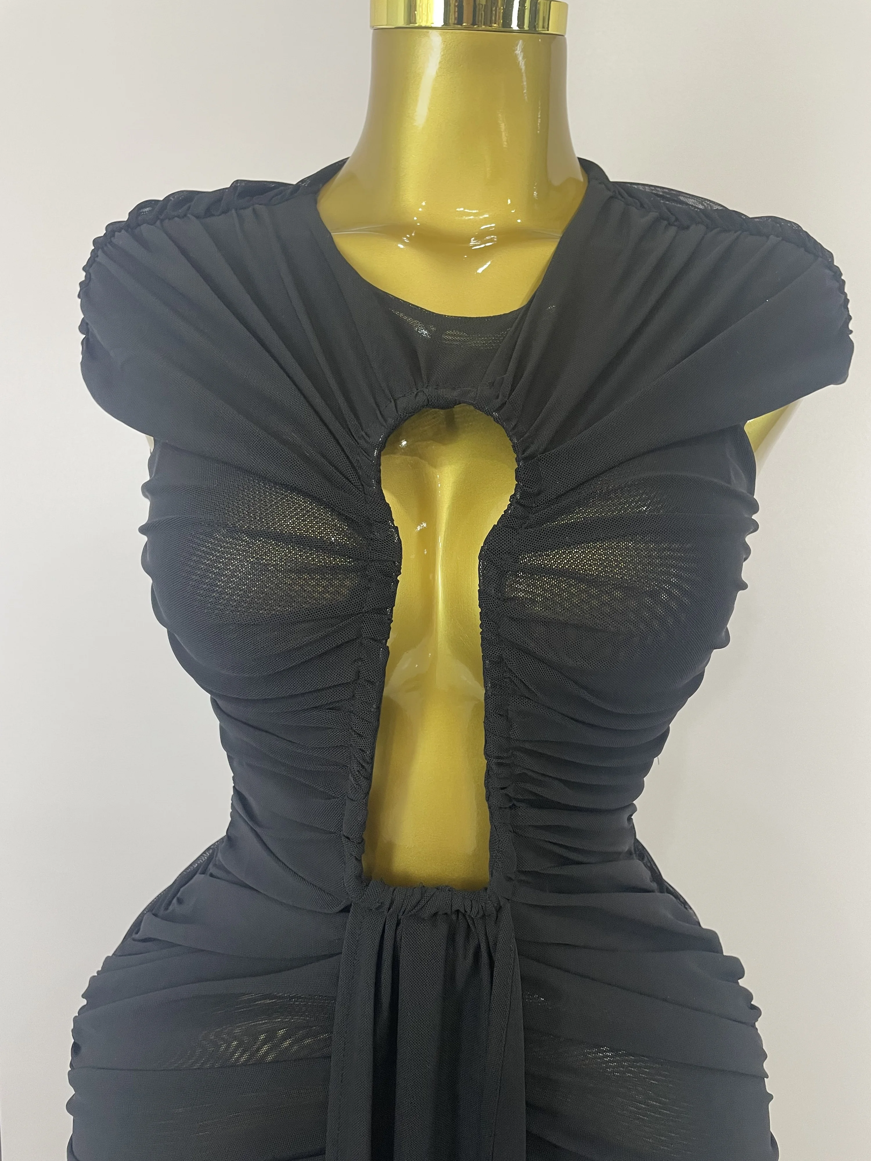 Bodycon Mesh Sleeveless Hollow-Out Long Evening Dress — Image 17