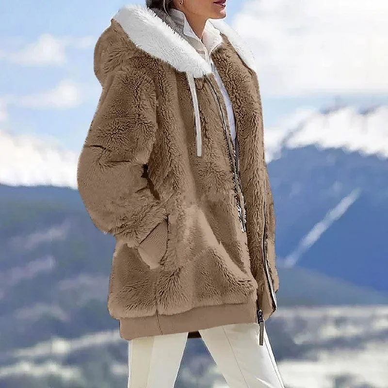 Casual Hooded Winter Coat with Zipper — Image 21