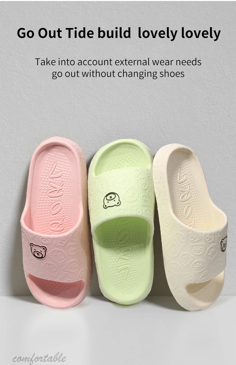 Home Slides with an Embossed Bear Pattern — Image 8