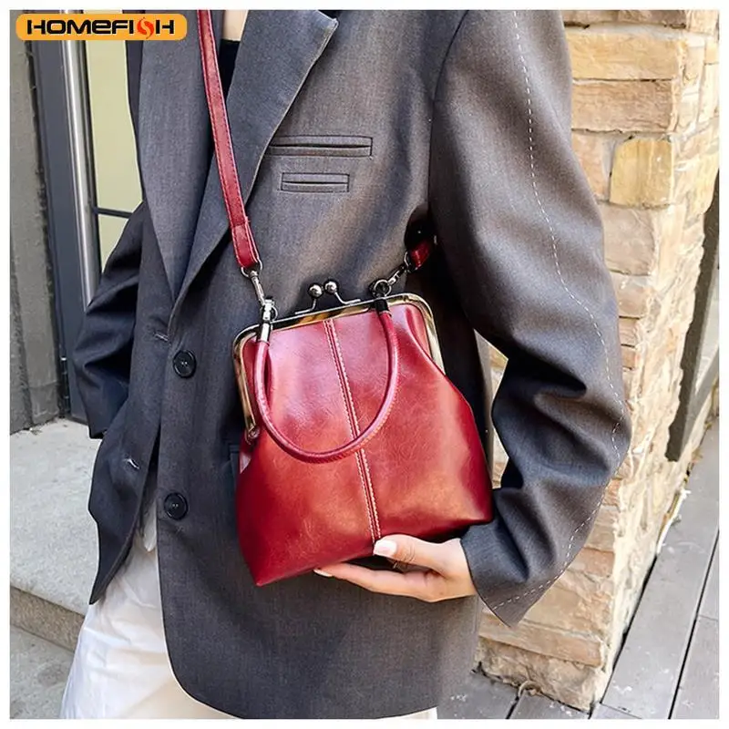 Vintage Faux Leather Crossbody Bag — Image 4