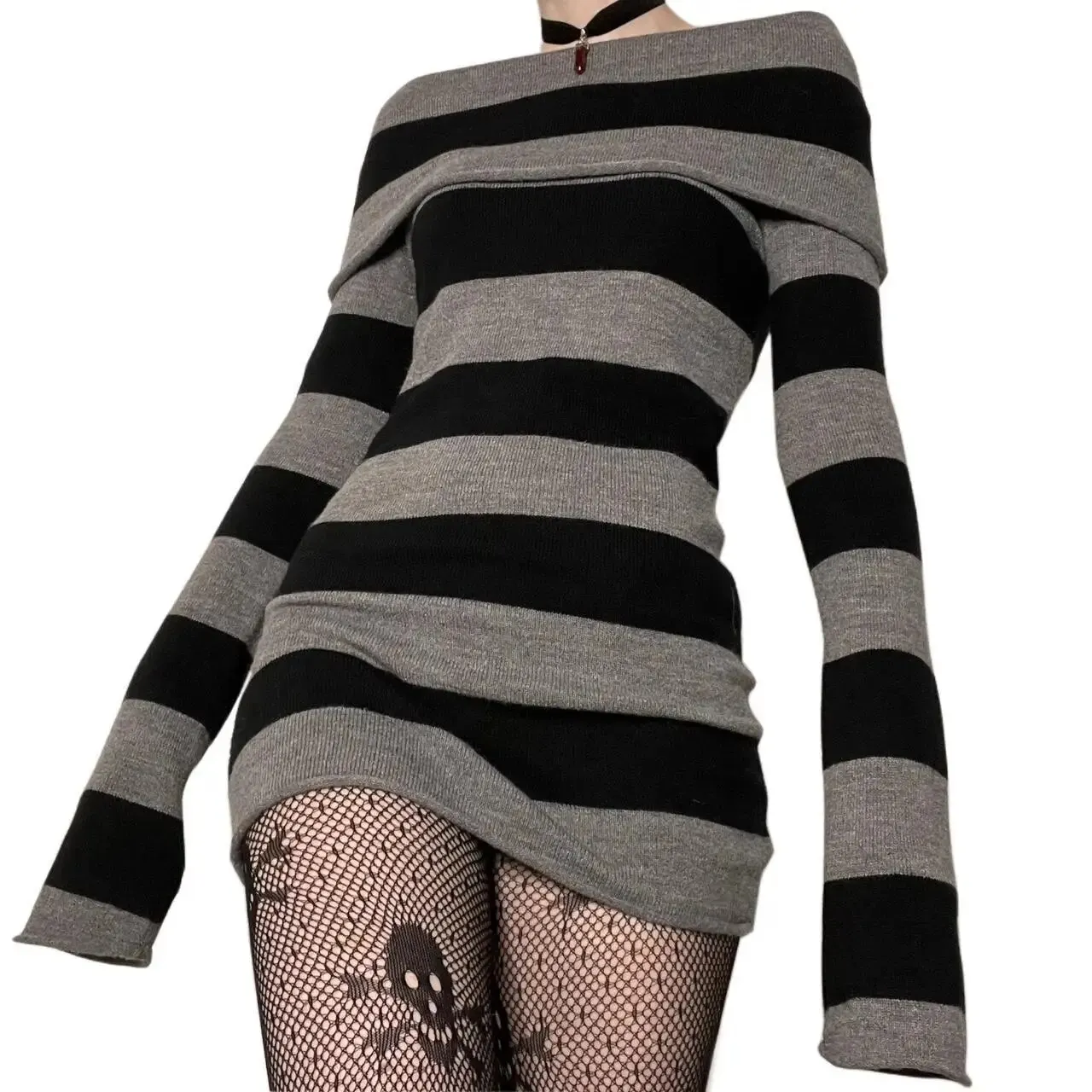 Bodycon Striped Mini Dress — Image 4