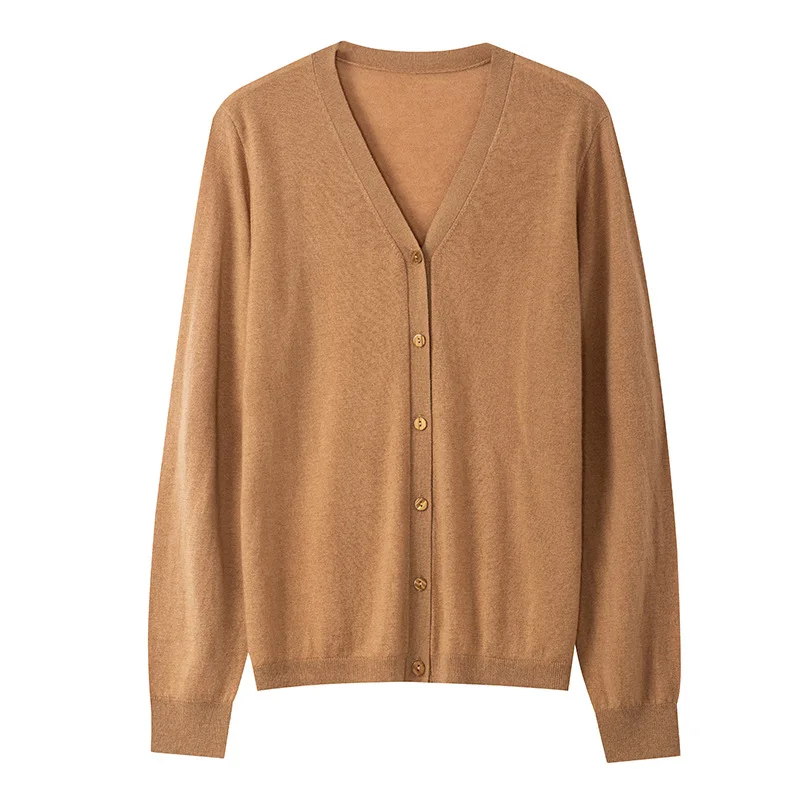 Wool V-Neck Cardigan — Image 14