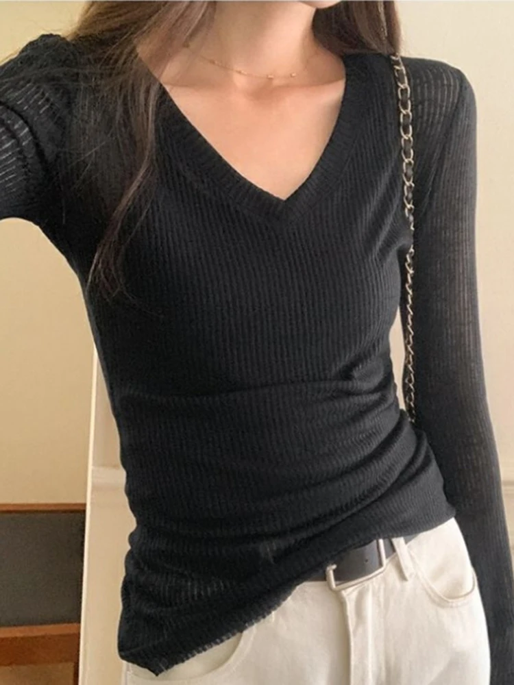 تيشيرت سادة بأكمام طويلة — صورة 19
