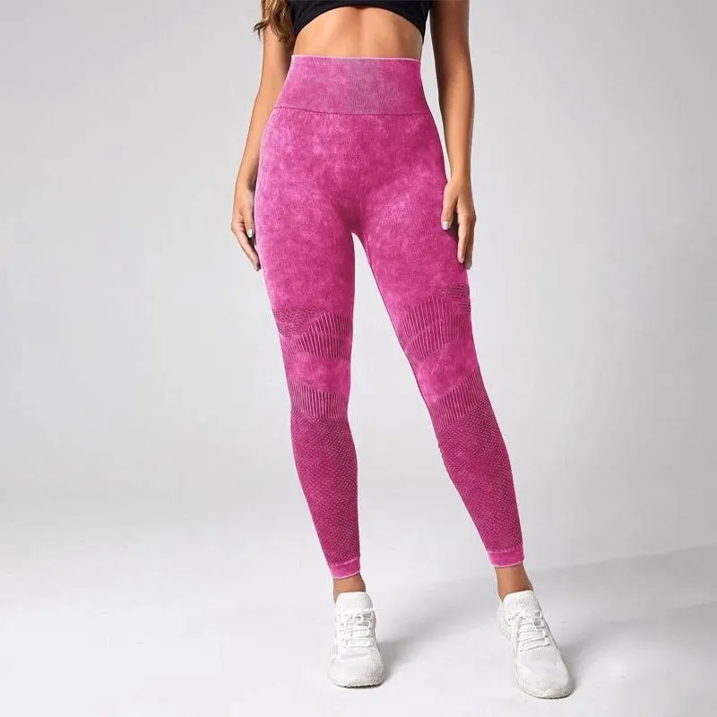 Tie-Dye Tummy Control Yoga Sports Leggings — Image 2