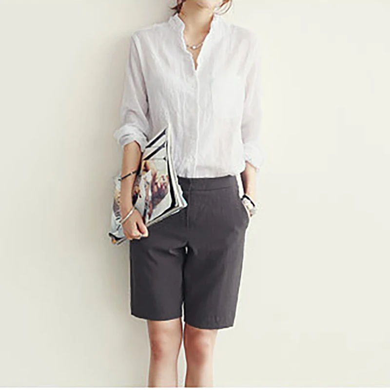 Korean-Style Solid Cotton Formal Shirt — Image 19