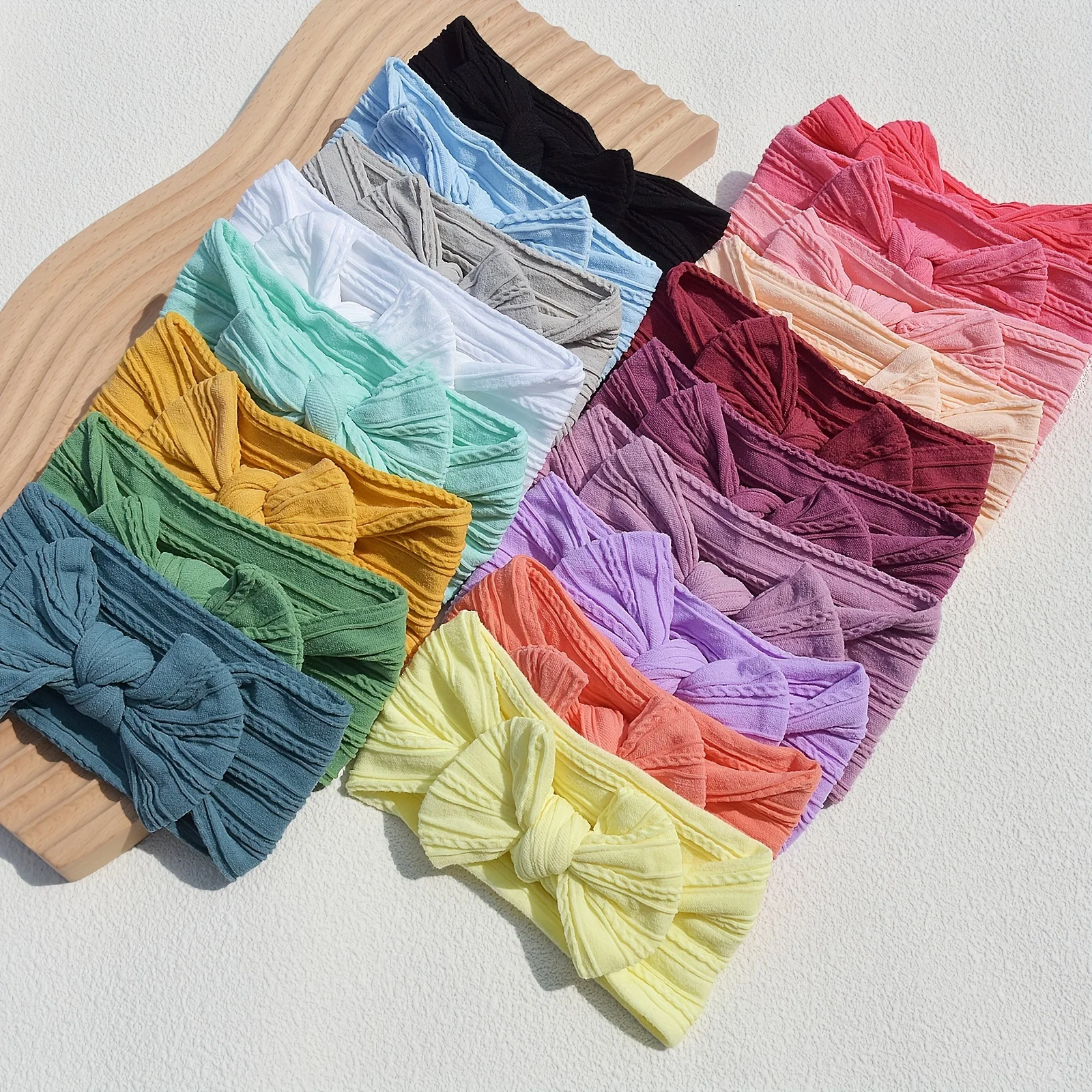 Baby Stretchy Nylon Headband with Bow — Image 8