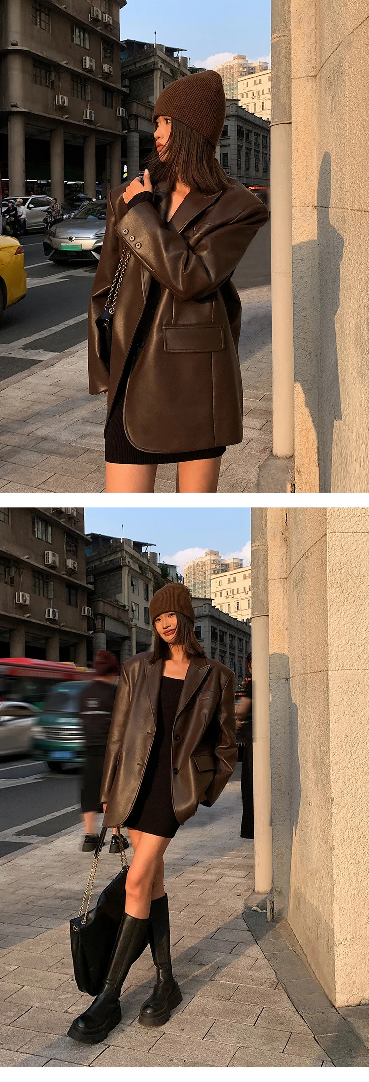 Vintage Loose Leather Blazer — Image 16