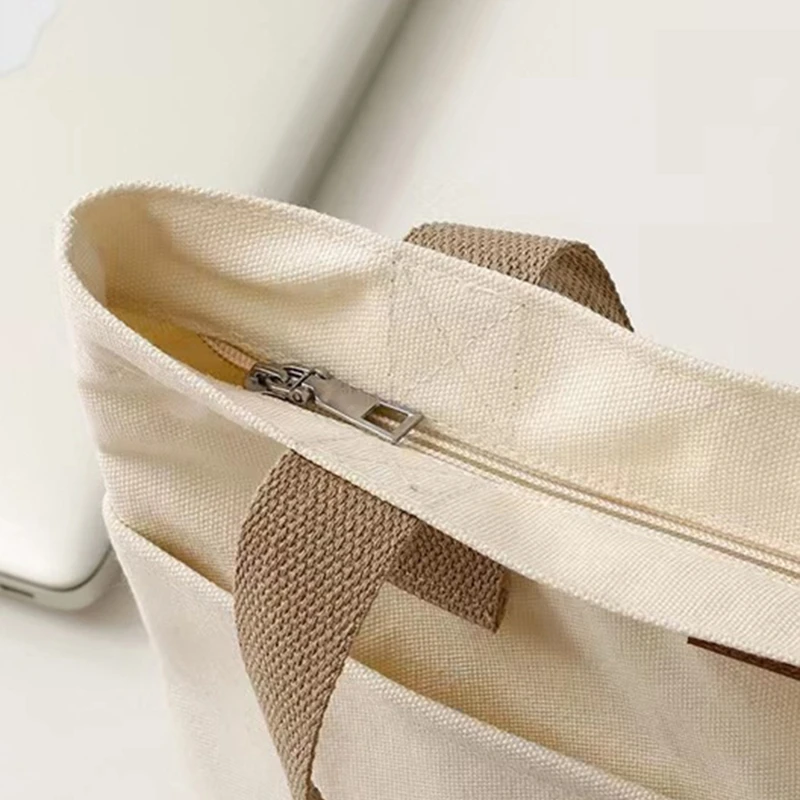 Casual Solid Canvas Tote Bag — Image 13