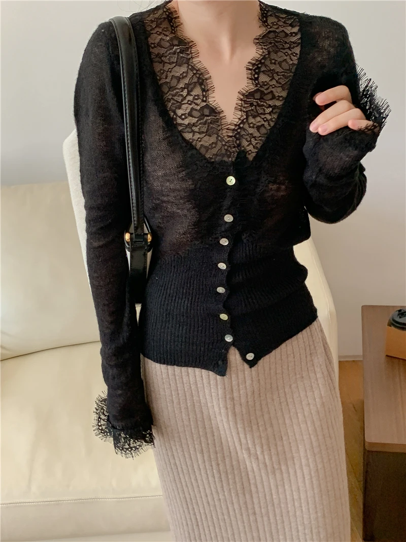 Vintage Lace Knitted Cardigan — Image 9