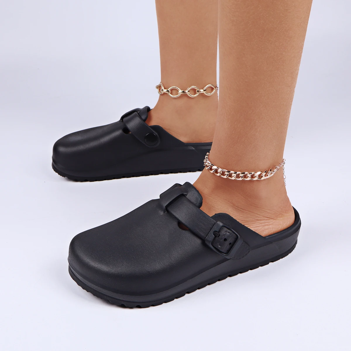 Adjustable Slippers with Buckle — Image 3