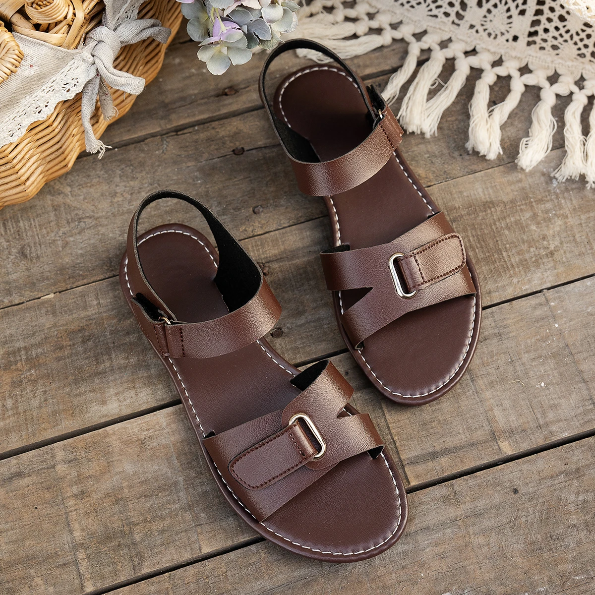 Metallic Summer Sandals with Buckle — Image 2