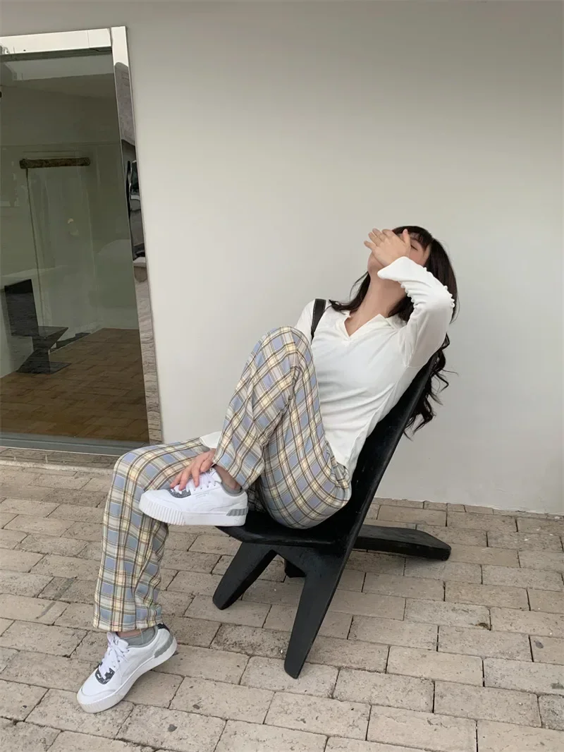 بنطال بنقشة كاروه سميك دافئ — صورة 26