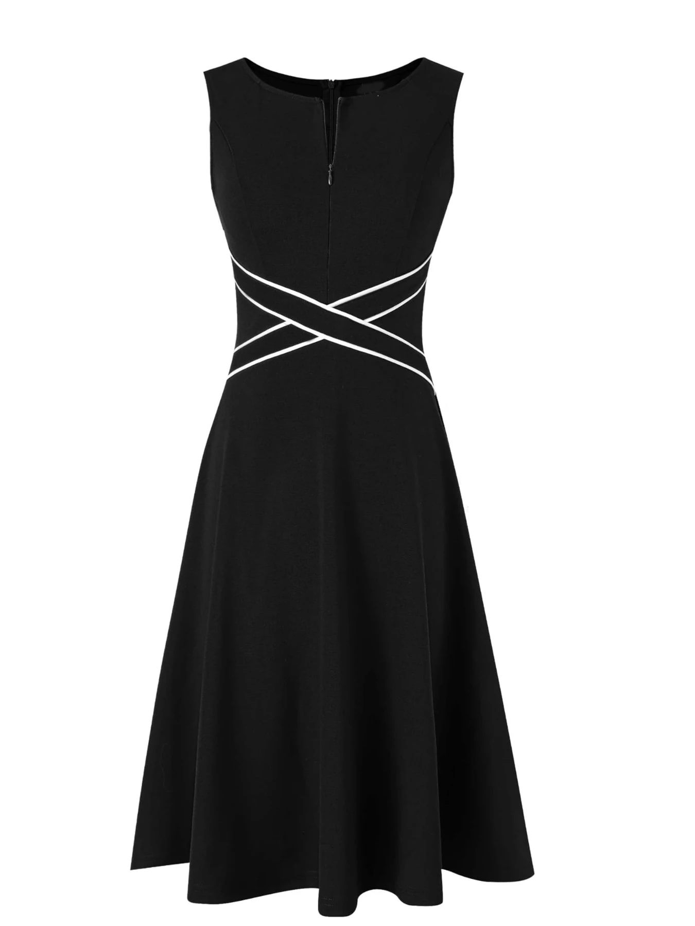 Vintage Sleeveless Summer A-Line Formal Dress — Image 10