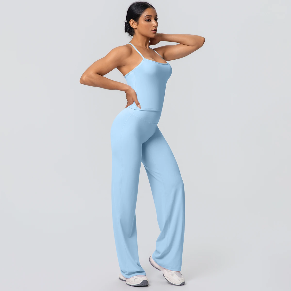 2-Piece Solid Yoga Sports Set — Image 32