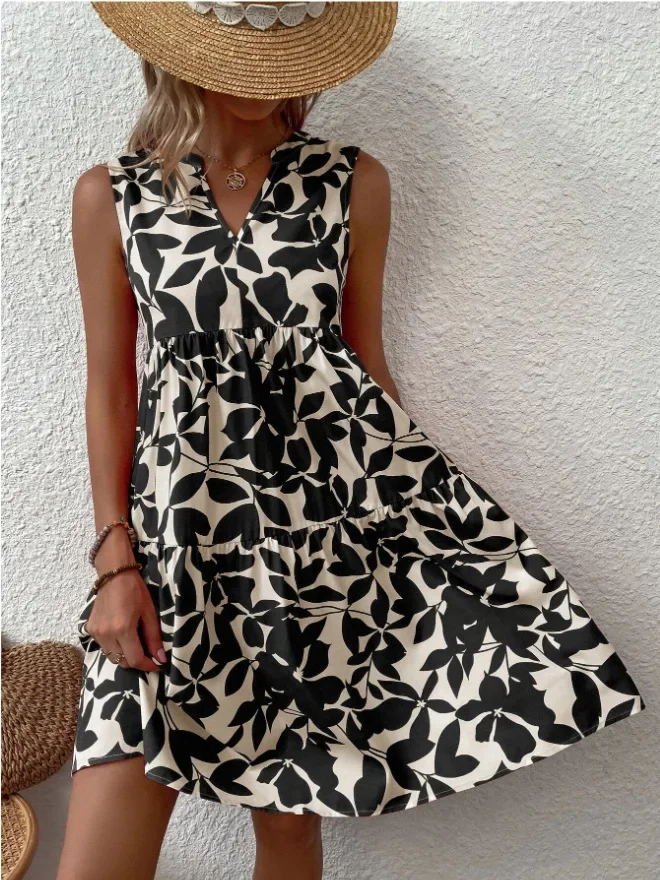 Boho Sleeveless V-Neck Summer Mini Dress — Image 21