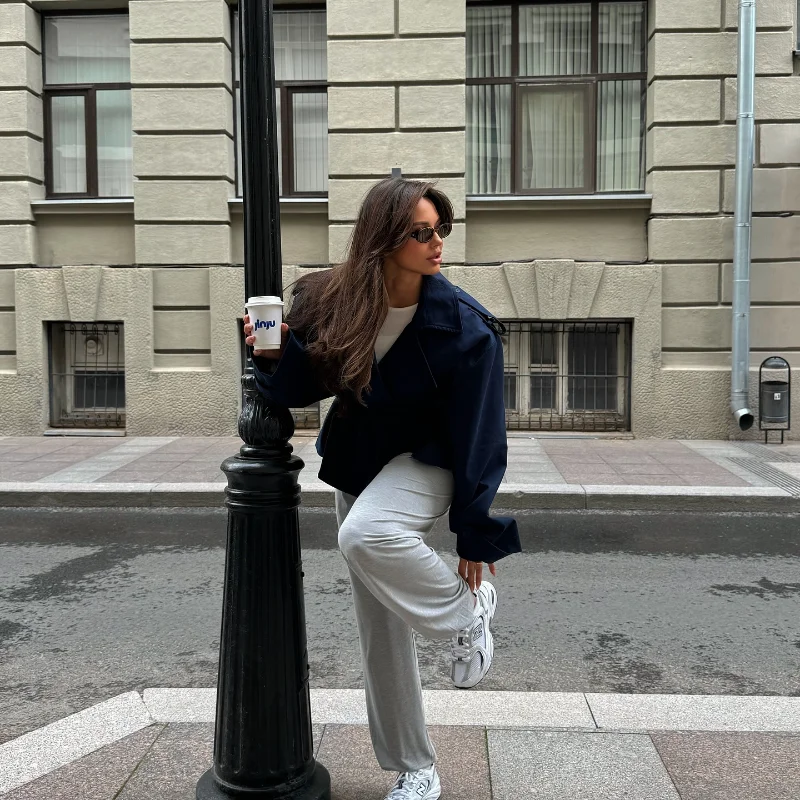 Lace-Up V-Neck Trench Coat — Image 17