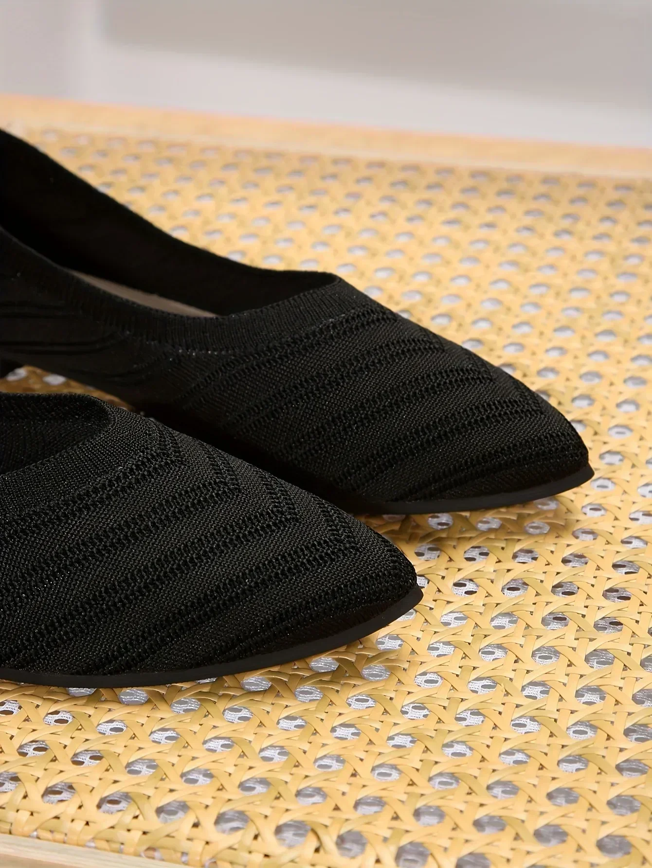 Solid Knitted Pointed-Toe Sandals — Image 20