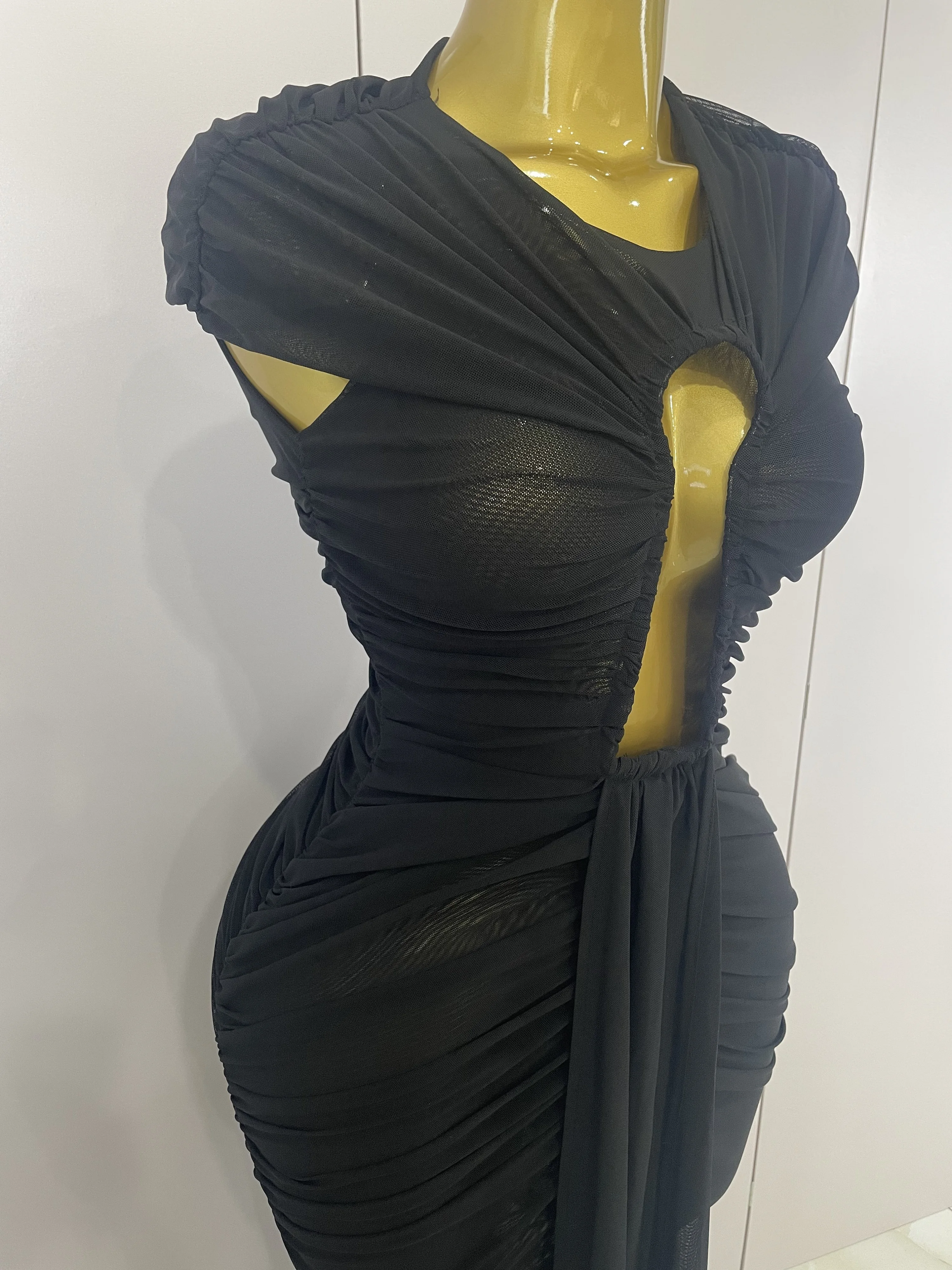 Bodycon Mesh Sleeveless Hollow-Out Long Evening Dress — Image 19