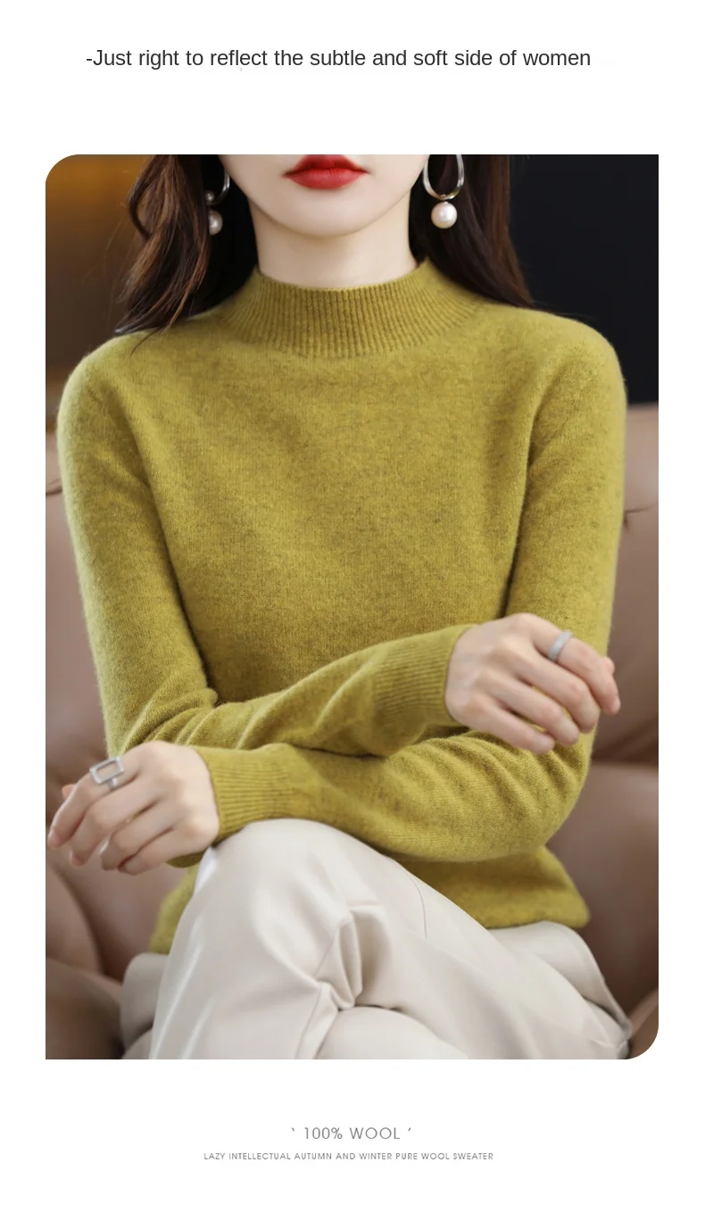 Mock Neck Winter Pullover — Image 25