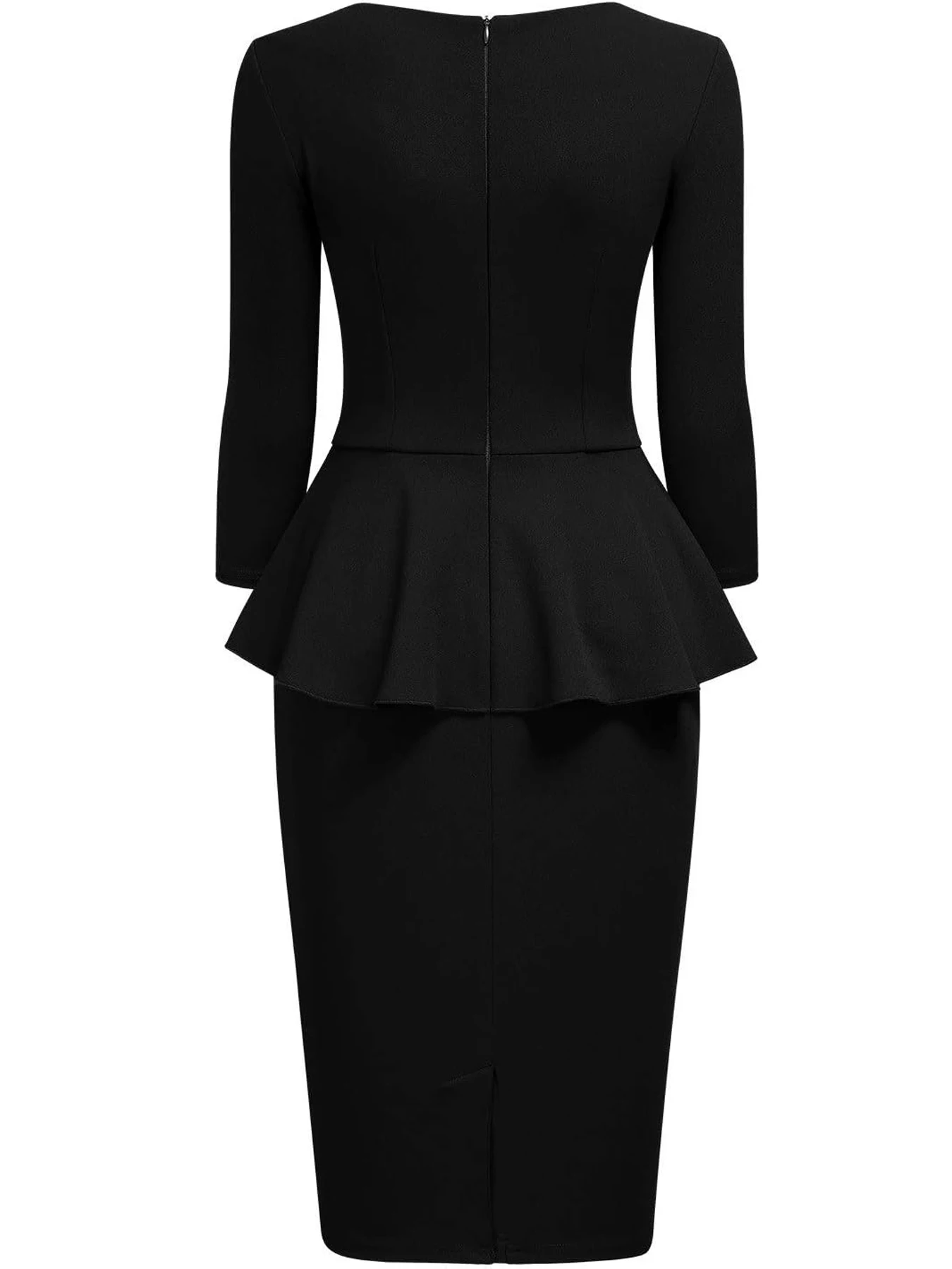 Vintage Knee-Length Formal Dress with Zipper — Image 17