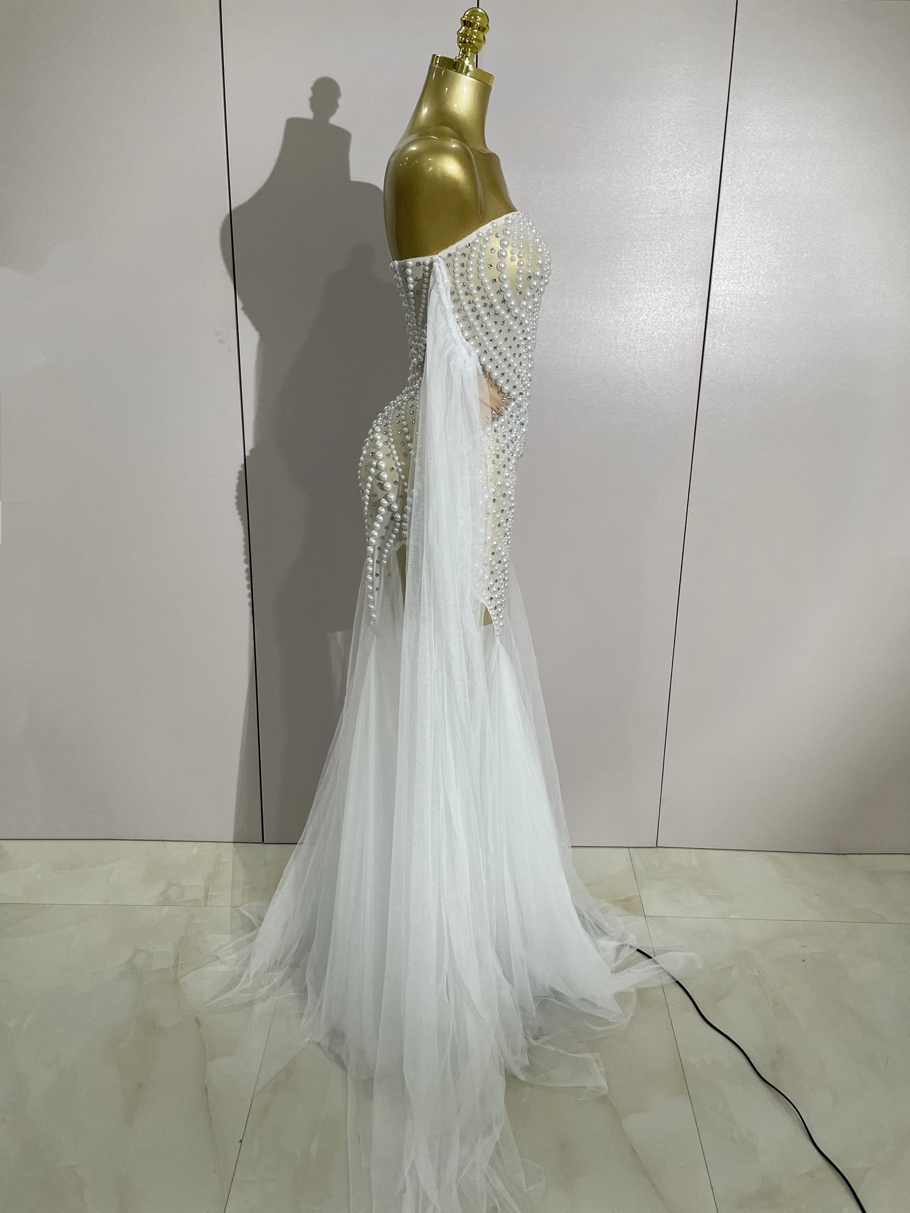 Elegant Rhinestone Mesh Evening Dress — Image 6