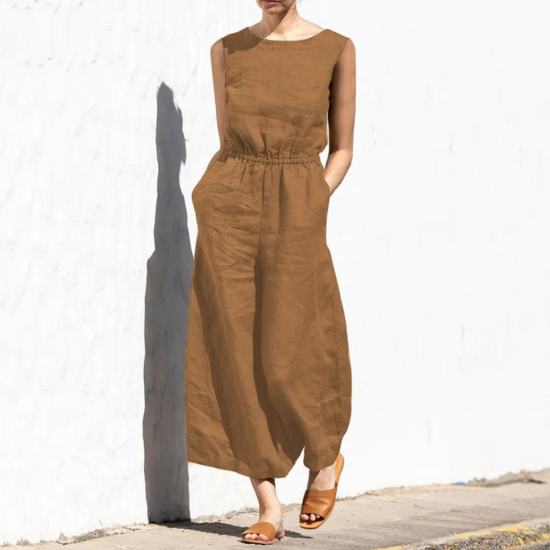 Solid Sleeveless Jumpsuit — Image 17
