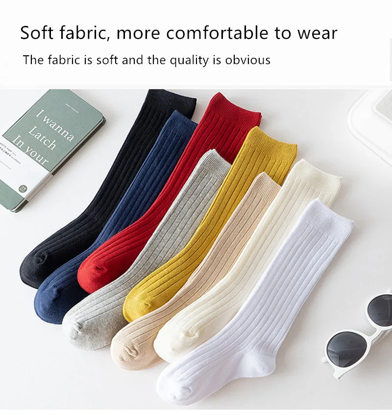 Baby Striped Cotton Long Socks — Image 4