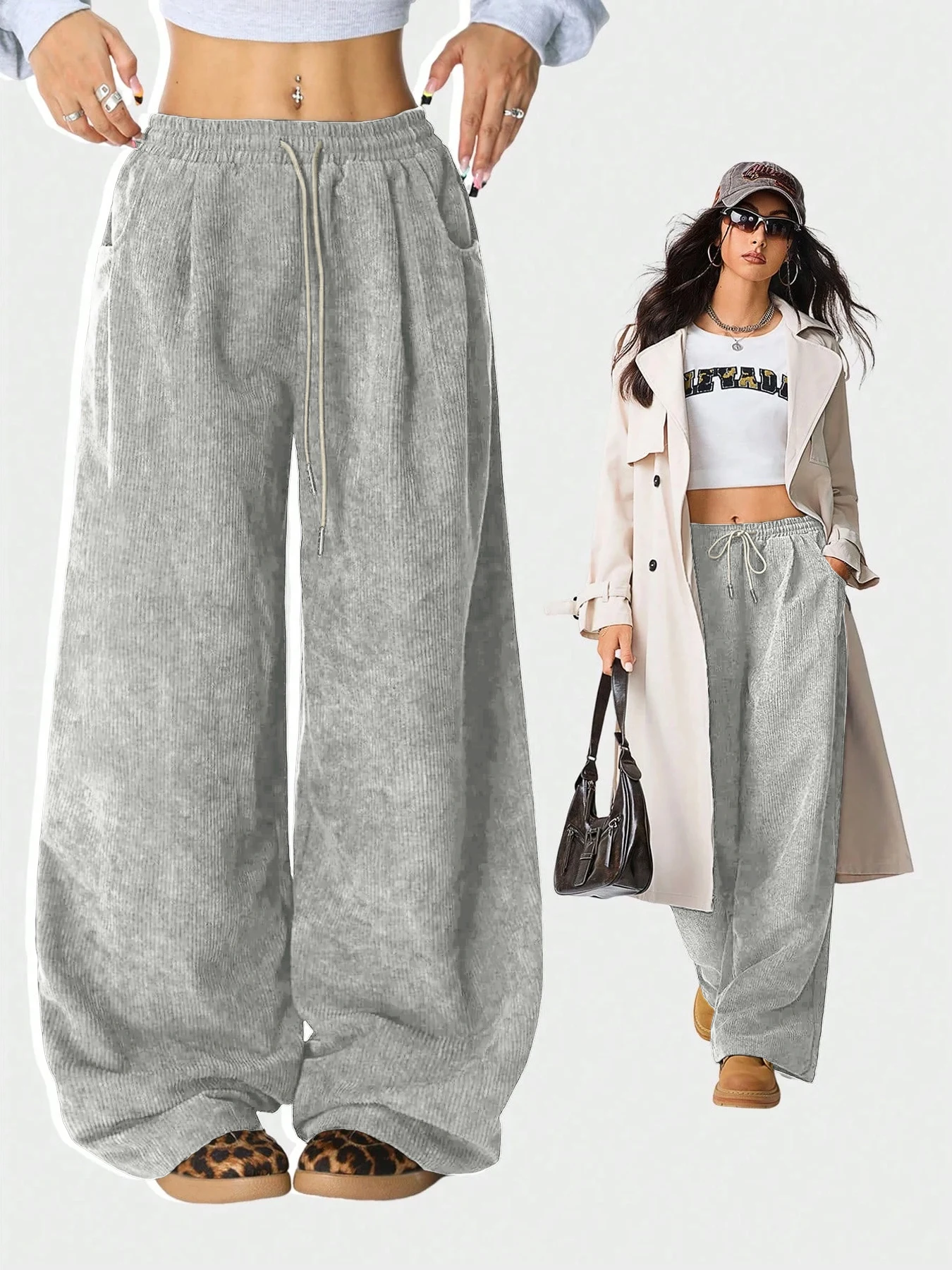 Retro Cargo Pants with Drawstring — Image 6