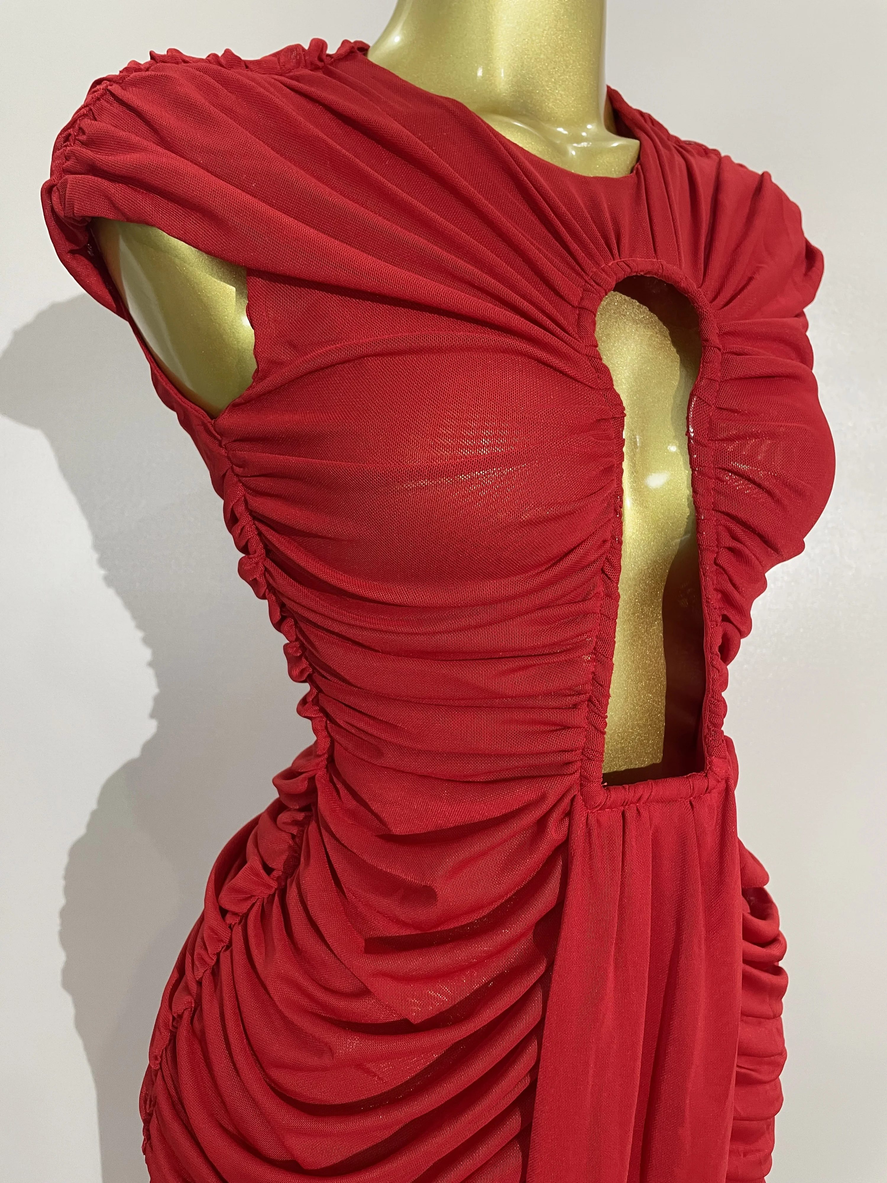 Bodycon Mesh Sleeveless Hollow-Out Long Evening Dress — Image 10