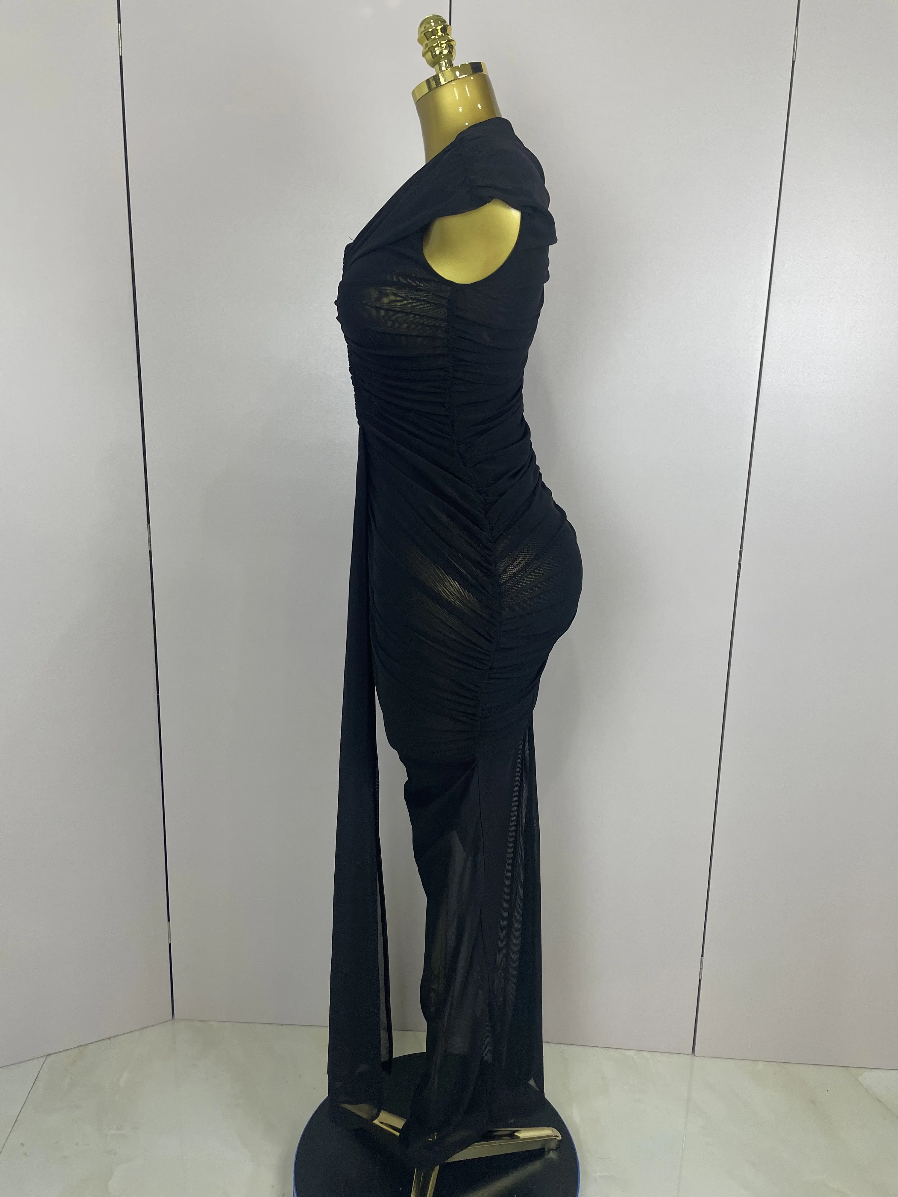 Bodycon Mesh Sleeveless Hollow-Out Long Evening Dress — Image 13