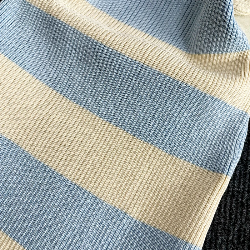 Slim-Fit Striped Summer Dress with Slit — Image 8