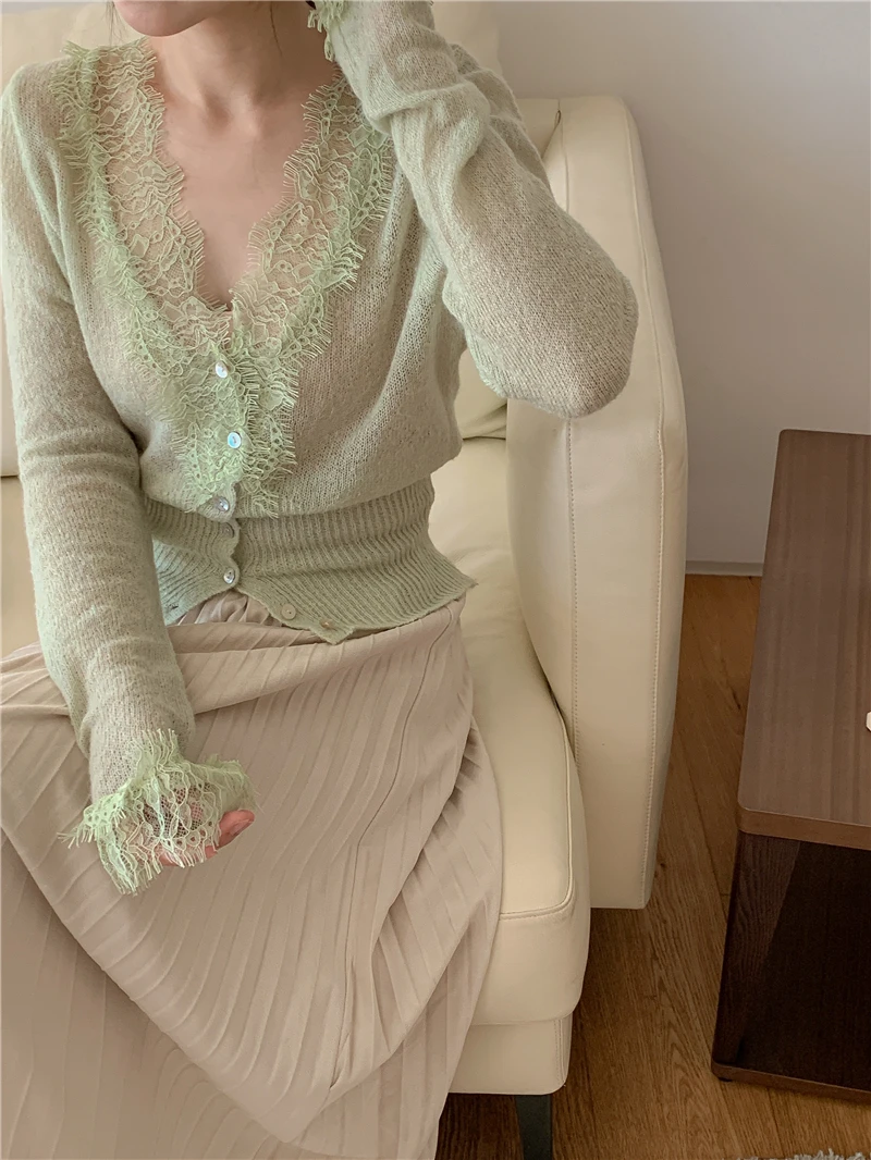 Vintage Lace Knitted Cardigan — Image 35