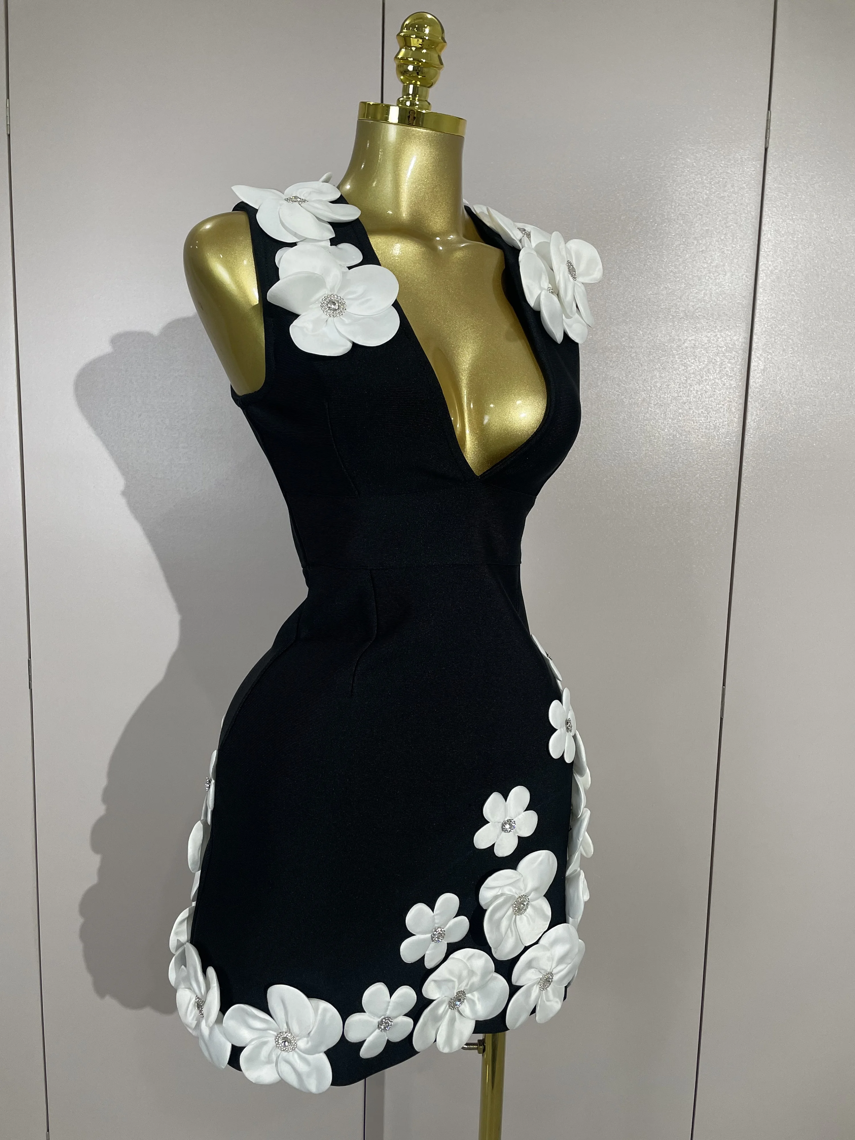Crystal Sleeveless V-Neck Evening Gown — Image 6