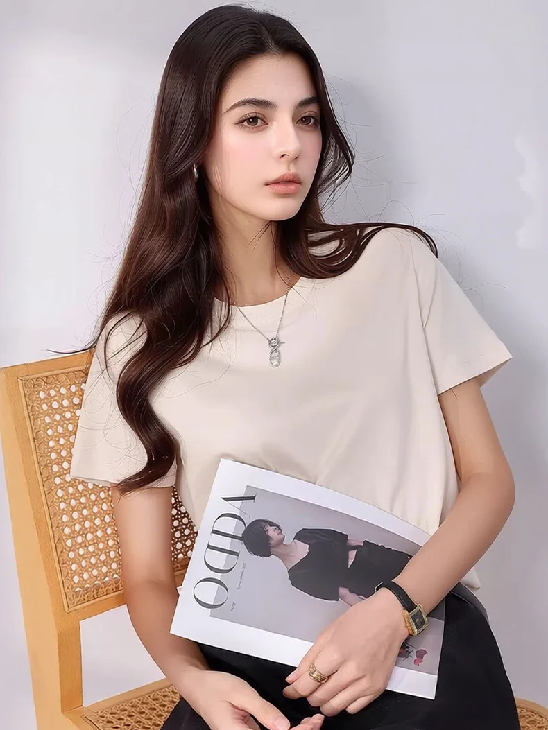 تيشيرت حرير سادة — صورة 22