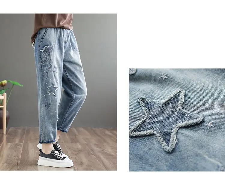 Embroidered Denim Autumn Pants — Image 12