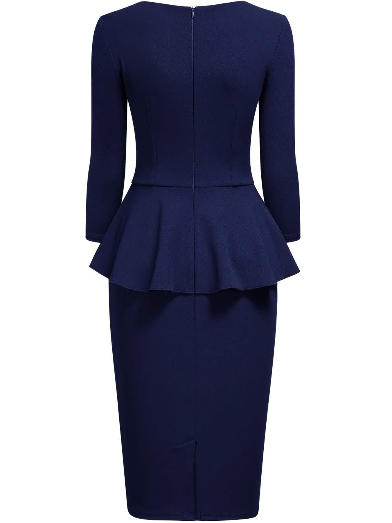 Vintage Knee-Length Formal Dress with Zipper — Image 11