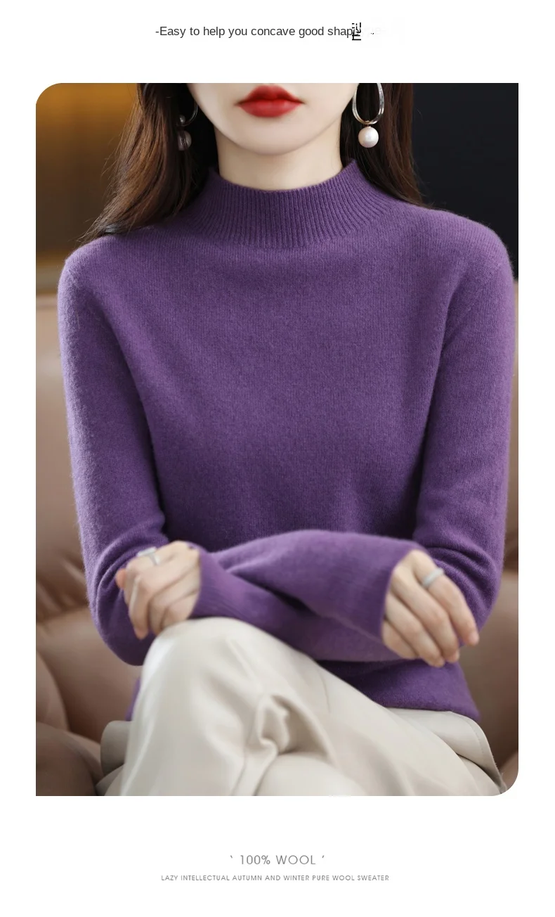Mock Neck Winter Pullover — Image 19