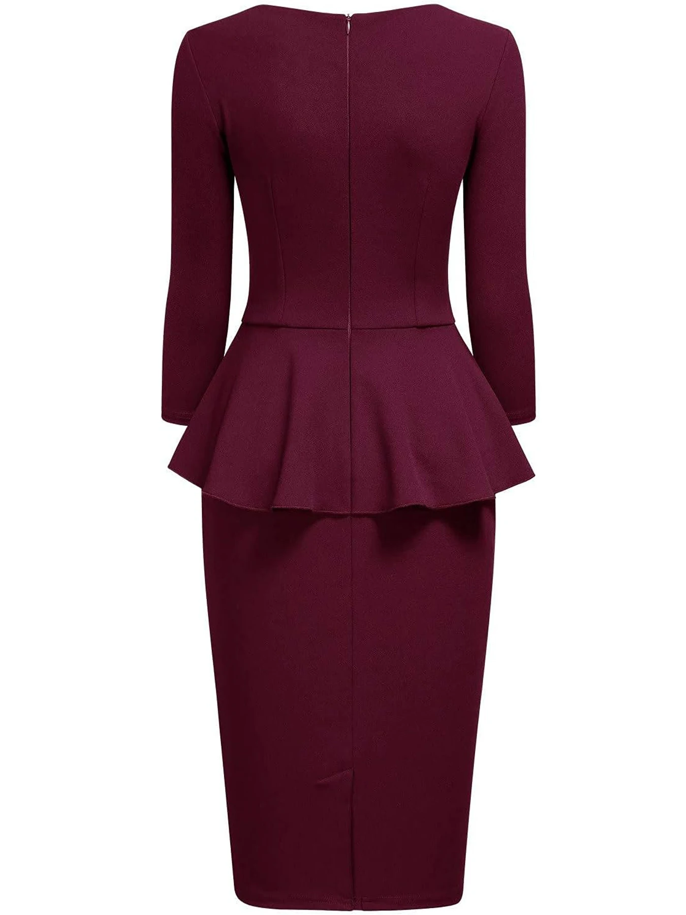 Vintage Knee-Length Formal Dress with Zipper — Image 16