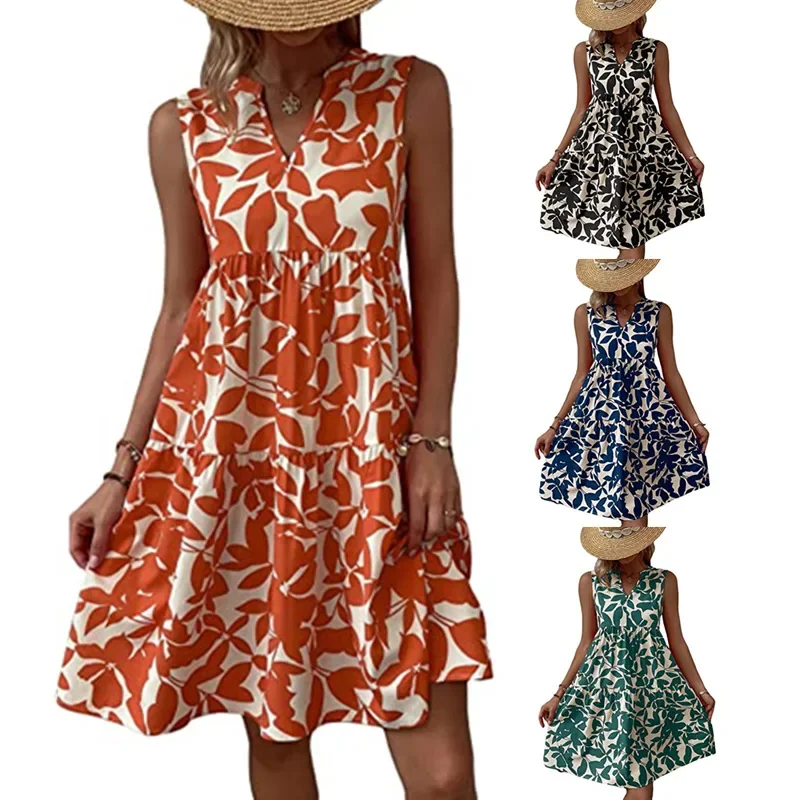 Boho Sleeveless V-Neck Summer Mini Dress — Image 5