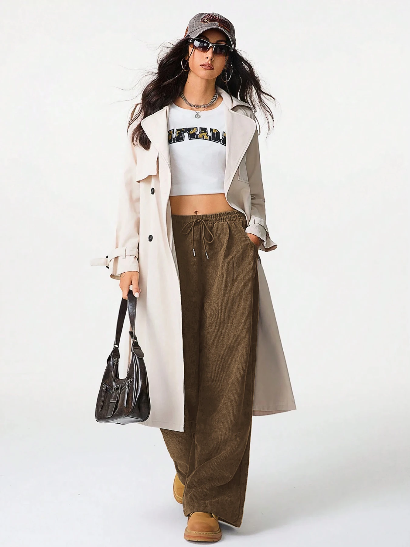 Retro Cargo Pants with Drawstring — Image 25