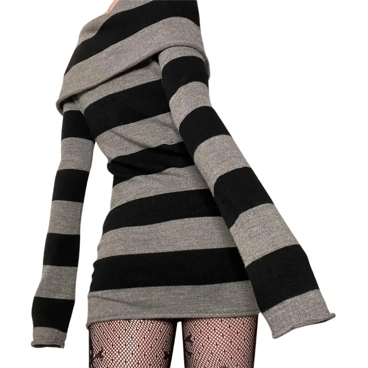 Bodycon Striped Mini Dress — Image 8
