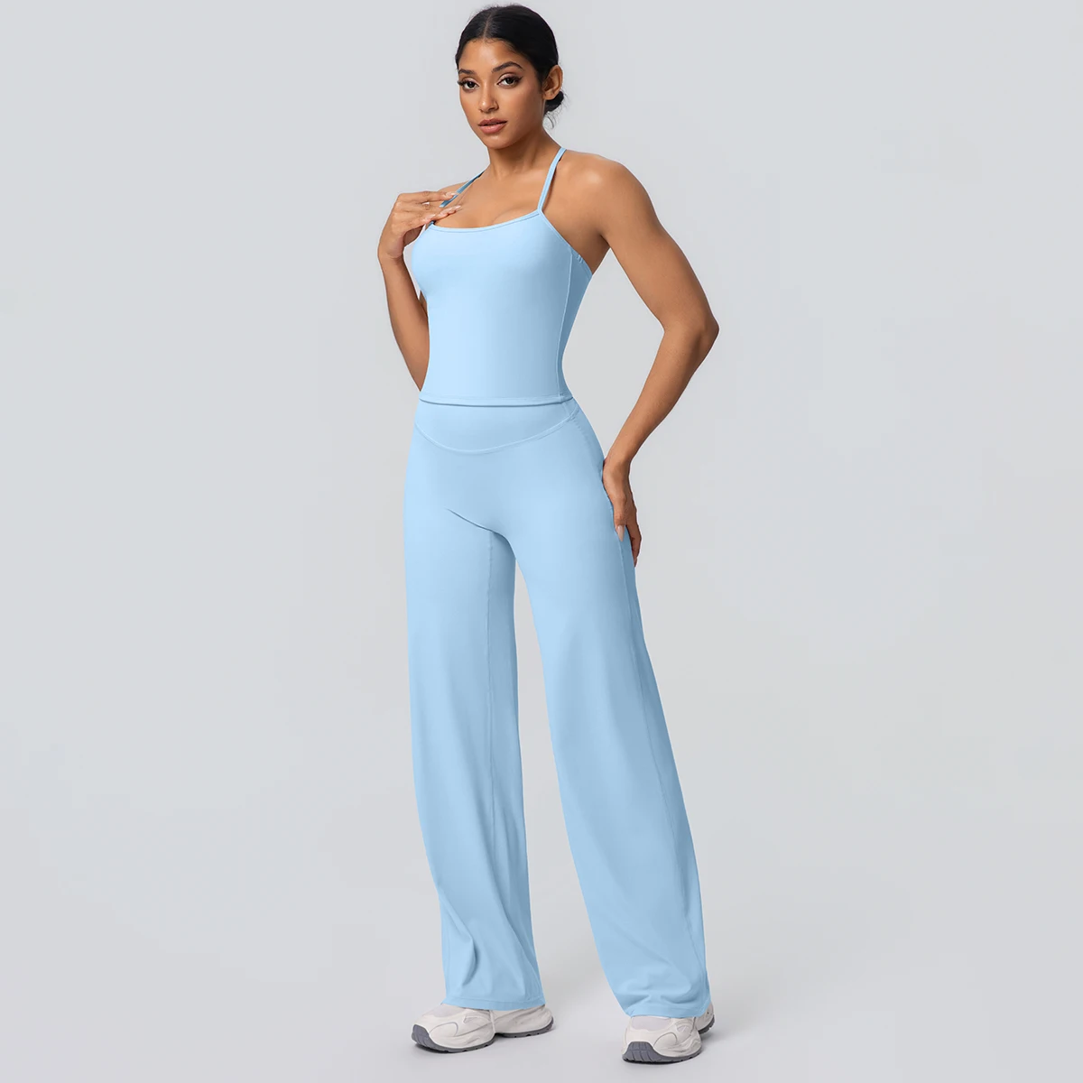 2-Piece Solid Yoga Sports Set — Image 31