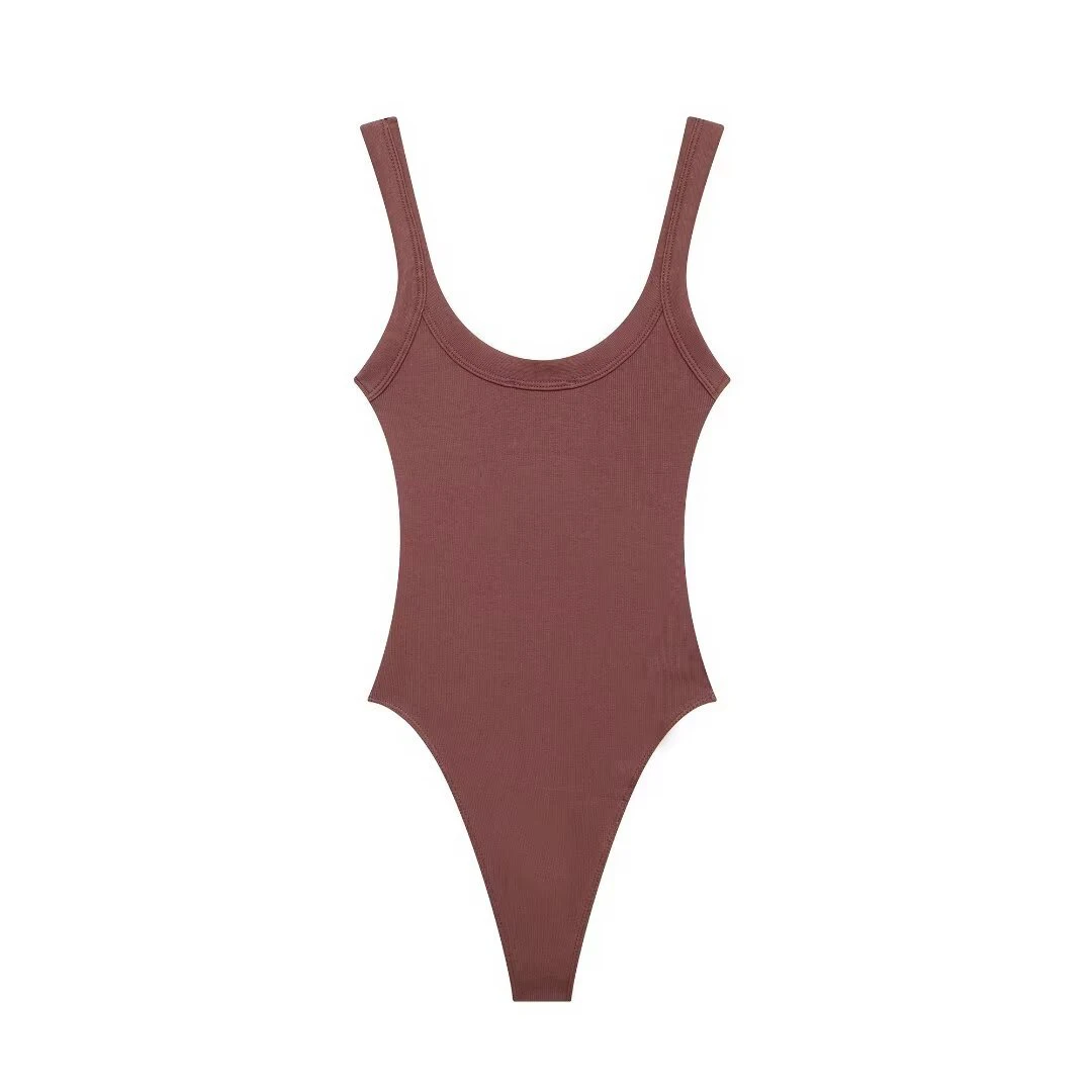 Slim-Fit Ribbed Bodysuit with Buttons — Image 11