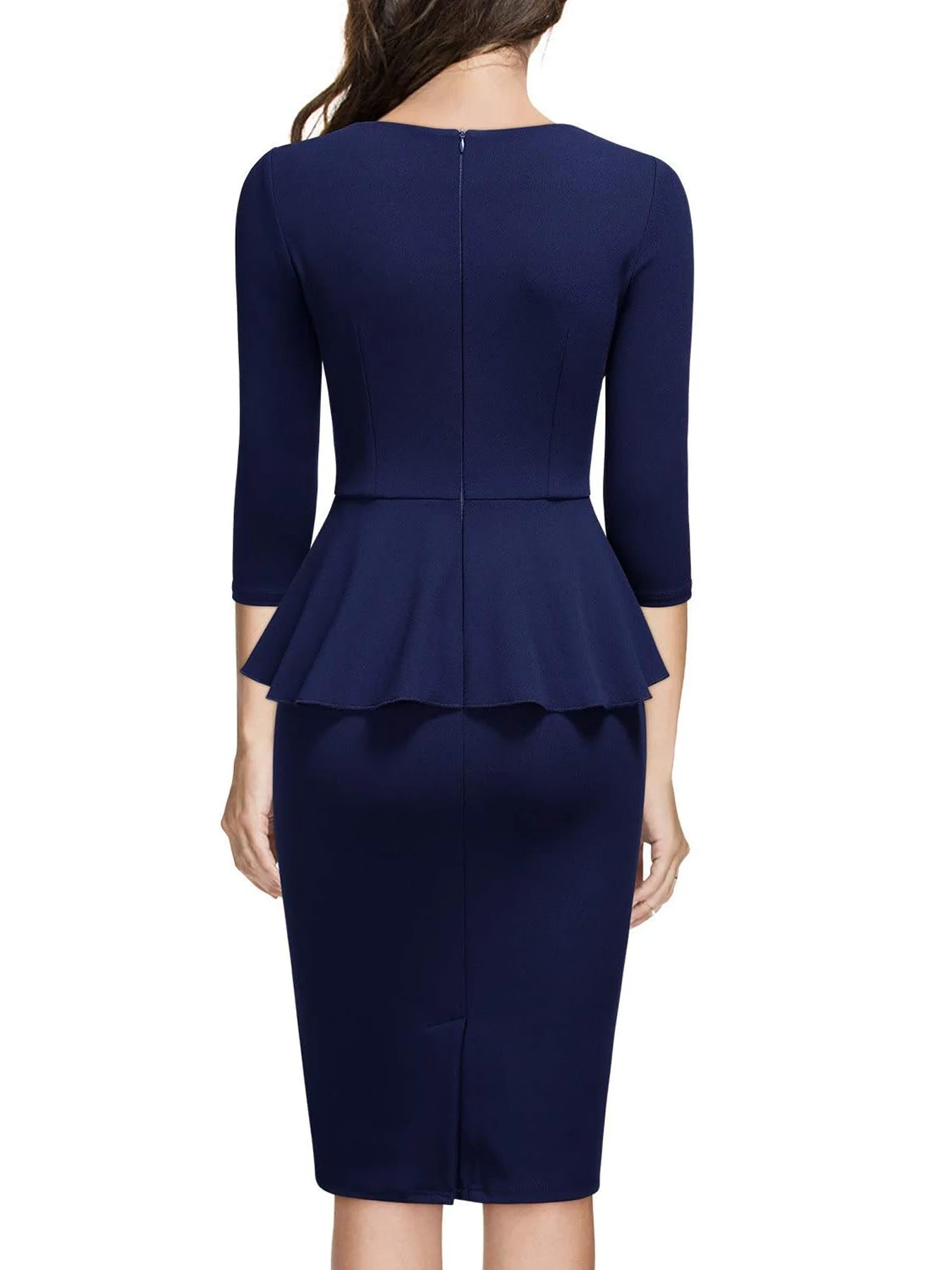 Vintage Knee-Length Formal Dress with Zipper — Image 13