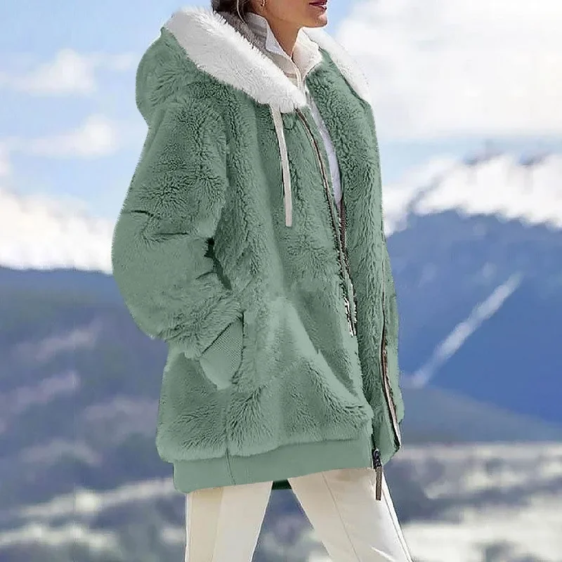 Casual Hooded Winter Coat with Zipper — Image 24