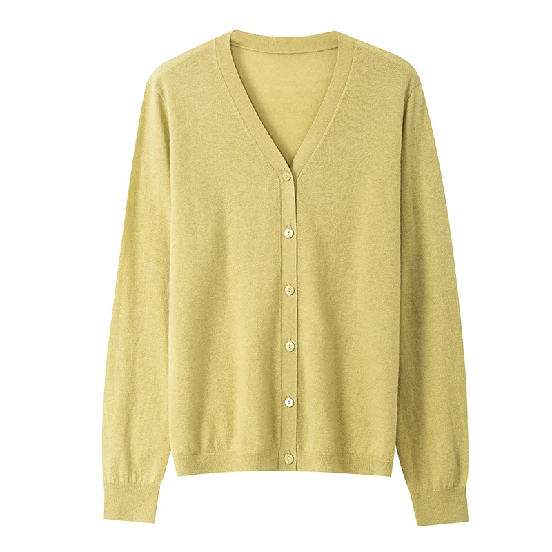 Wool V-Neck Cardigan — Image 13
