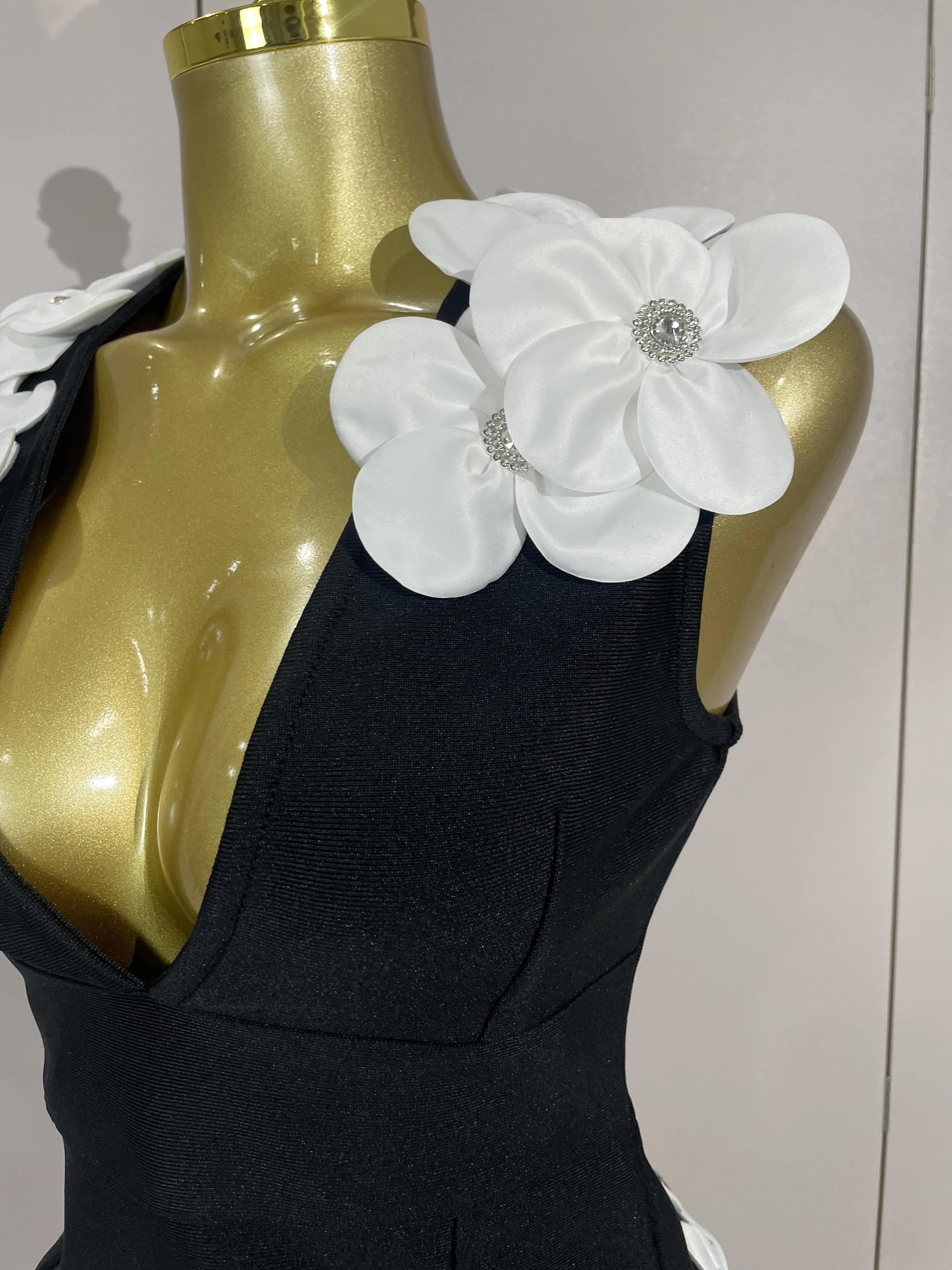 Crystal Sleeveless V-Neck Evening Gown — Image 10