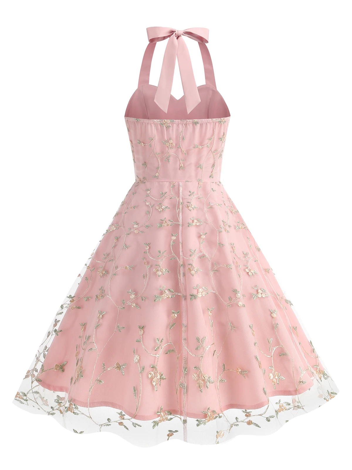 Vintage Halter Evening Dress — Image 19