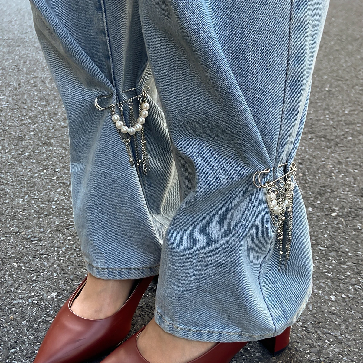 Elegant Pearl Anklet with Chain — Image 5