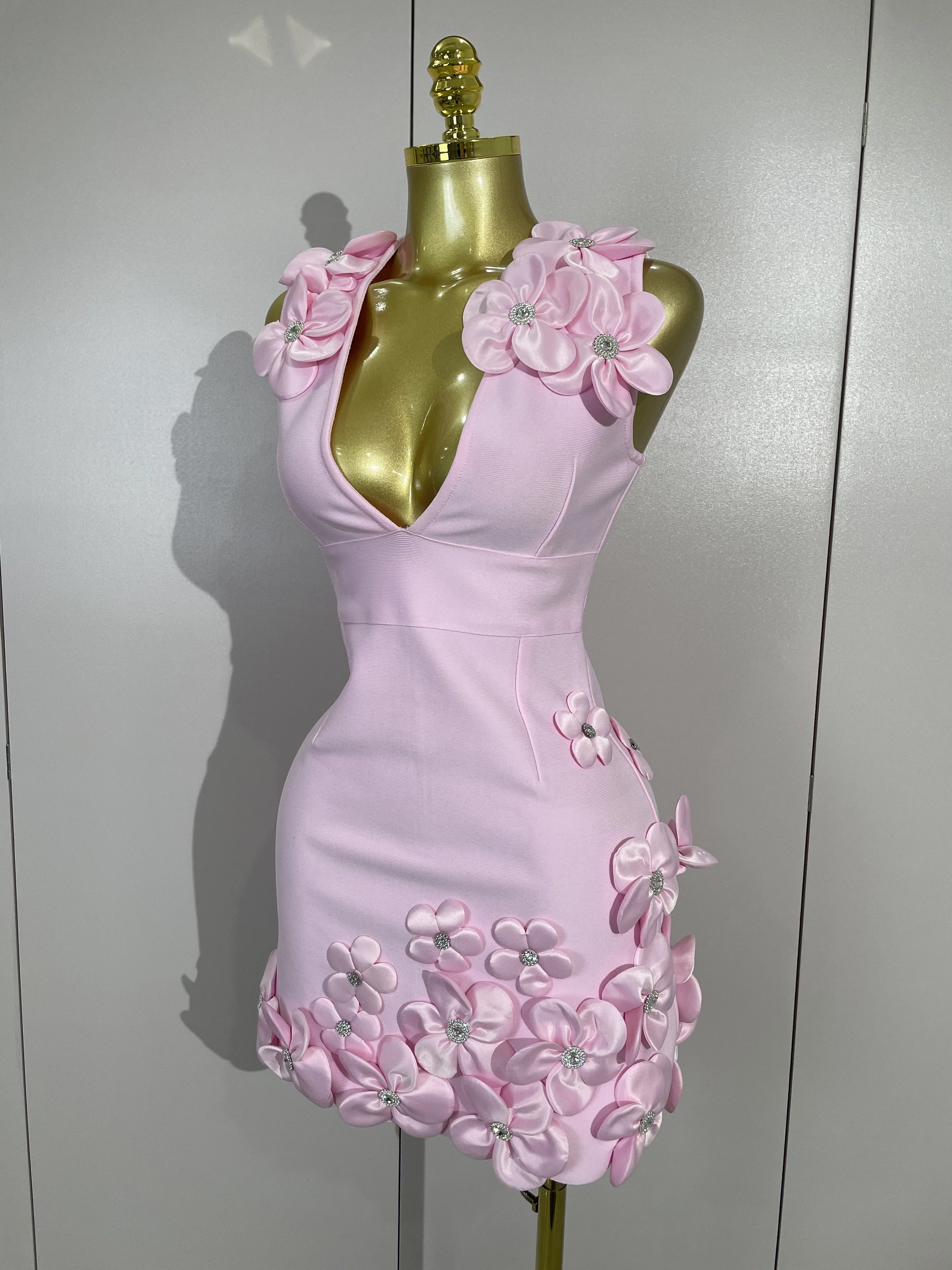 Crystal Sleeveless V-Neck Evening Gown — Image 12